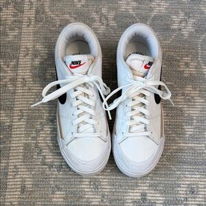 Nike Women’s Court Lift Platform White and Black Sneakers